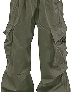 Girls Cargo Pants Elastic Waist Drawstring with Pockets Pants (Pant 4)
