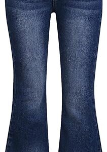 Girl's Flare Jeans High Waisted Bell Bottom Denim Pants with Pockets